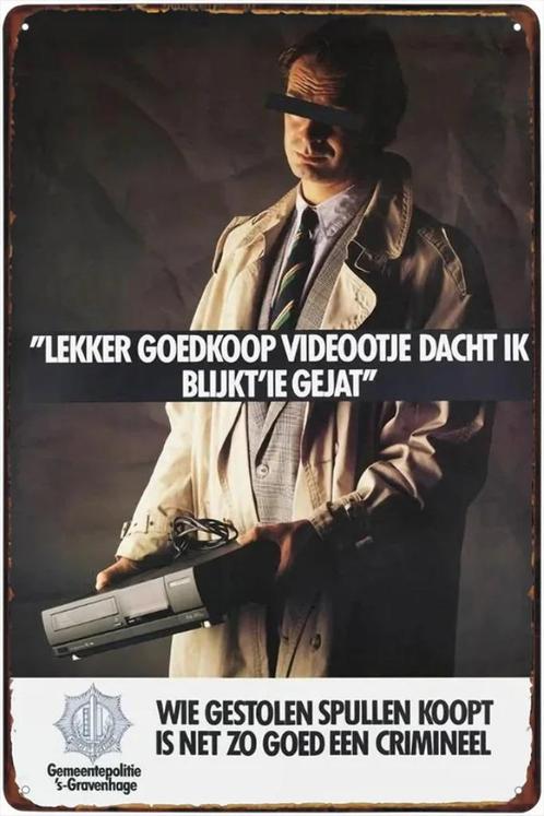 Blikken GEMEENTEPOLITIE 's-GRAVENHAGE retro reclame wandbord, Verzamelen, Militaria | Algemeen, Verzenden