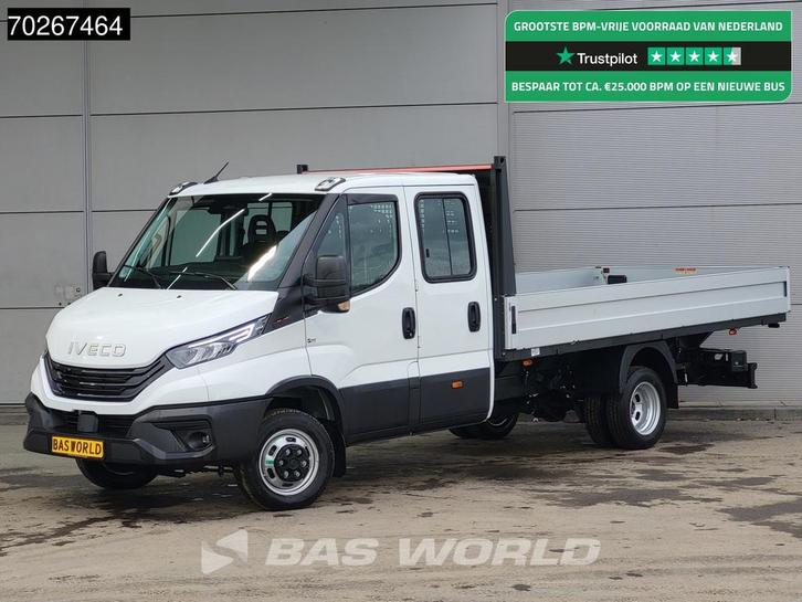 Iveco Daily 35C18 3.0L Open Laadbak 180PK Navi Airco Cruise, Auto's, Bestelauto's, Bedrijf, Te koop, Achteruitrijcamera, Airconditioning