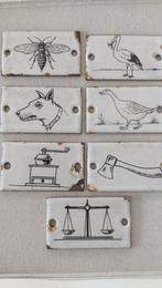 brocante emaille schoolplaatjes, Antiek en Kunst, Ophalen of Verzenden