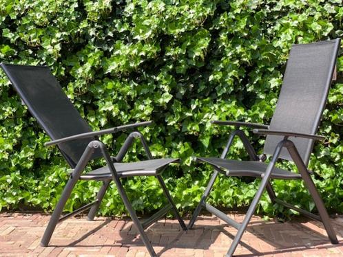 Vouwstoel Ambiance Zwart Frame, Tuin en Terras, Tuinstoelen, Nieuw, Aluminium, Inklapbaar, Verstelbaar, Ophalen