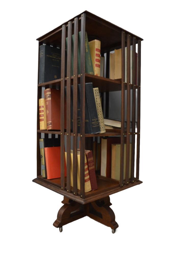 Antiek eiken boekenmolen 120 cm hoog, Antiek en Kunst, Antiek | Overige Antiek, Ophalen of Verzenden