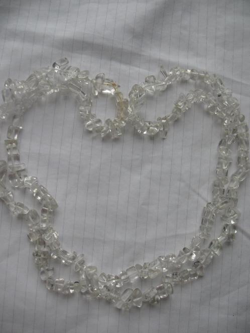 Ketting Splitkralen Doorschijnend *Vintage, Sieraden, Tassen en Uiterlijk, Antieke sieraden, Ketting, Overige materialen, Ophalen of Verzenden