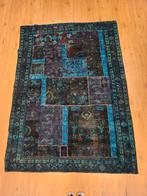 Vintage handgeknoopt perzisch patchwork 145x105, Info@SlatsAntiek.nl, Tweedehands, Ophalen of Verzenden, Rechthoekig