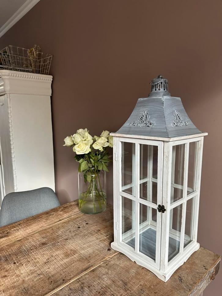 Grote landelijke lantaarn van hout en metalen, Diversen, Kerst, Ophalen of Verzenden