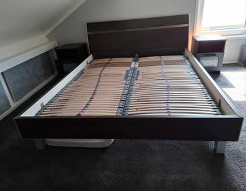 Zwart bruin bed 160 x 200 cm