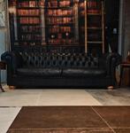 Donkerblauwe 3-zits Chesterfield Bank, Bollenmarkt 14c Zwaagdijk Oost, Treasure, Ophalen of Verzenden, Zo goed als nieuw