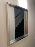 Spiegel RVS look, Ophalen, Zo goed als nieuw, Minder dan 100 cm, Rechthoekig