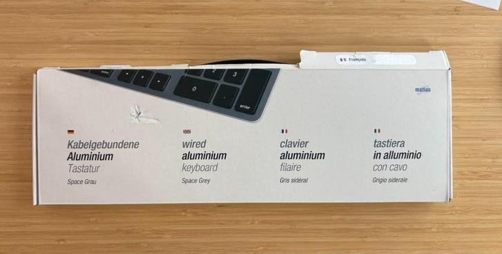matias-wired-aluminum-keyboard-mac-german-Azerty-space-grey, Computers en Software, Chromebooks, Zo goed als nieuw, 15 inch, 4 GB of minder