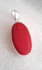 925 zilver hanger koraal, Sieraden, Tassen en Uiterlijk, Verzenden, Nieuw, Met edelsteen, Rood