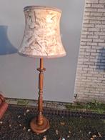 Vintage Staande Lamp - Eiken Voet & Leren Kap, Ophalen, Hout, Gebruikt, Onbekend