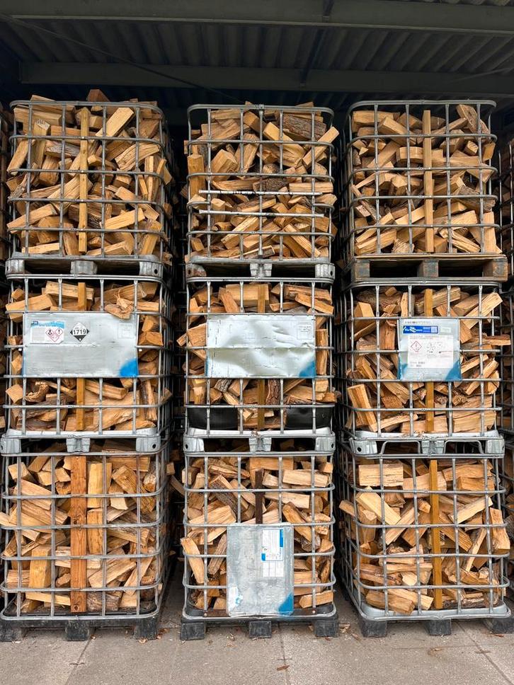 Droog Haardhout Eiken en Beuken, 100% Hardhout, Tuin en Terras, Haardhout, Blokken, Eikenhout, 3 tot 6 m³, Ophalen