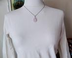 Sterling zilver Ketting Italy 925 + Chalcedoon Hanger UNIEK, Nieuw, Ophalen of Verzenden, Roze, Met edelsteen