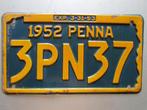 Originele kentekenplaat USA, 1952, Ophalen of Verzenden, Gebruikt, Auto's