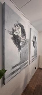 Twee grote abstracte schilderijen 150x100 cm, Antiek en Kunst, Kunst | Schilderijen | Abstract, Ophalen