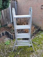 Vouwladder aluminium, Doe-het-zelf en Verbouw, Ladders en Trappen, Ophalen, Gebruikt, Ladder, Opvouwbaar of Inschuifbaar