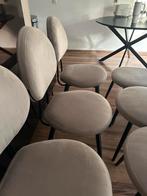 6 Velvet Eetkamerstoelen Beige/Taupe, Huis en Inrichting, Stoelen, Overige kleuren, Ophalen of Verzenden, Zo goed als nieuw, Stof