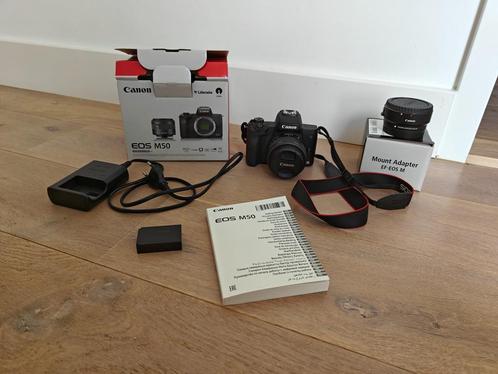 Canon EOS M50 met toebehoren, Audio, Tv en Foto, Fotocamera's Digitaal, Zo goed als nieuw, Canon, Ophalen of Verzenden