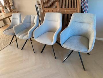Eetkamerstoelen draaibaar kruispoot matzwart. beschikbaar voor biedingen