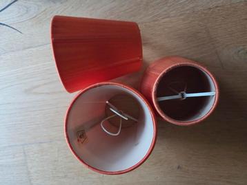 Knijp lampenkapjes kroonluchter oranje - 3 stuks beschikbaar voor biedingen