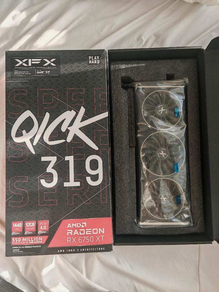Videocard XFX Qick RX 6750XT 12GB(2 jaar garantie resterend), Computers en Software, Videokaarten, Zo goed als nieuw, AMD, PCI-Express 4.0