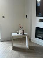 Travertin bijzettafel/nachtkastje, 45 tot 60 cm, Overige materialen, Minder dan 55 cm, Travertin japandi vintage marmeren natuursteen