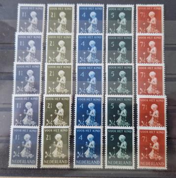 NVPH 374-378 ongestempeld (5x). Kinderzegels 1940. beschikbaar voor biedingen