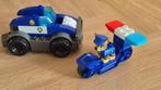 Paw Patrol motor en auto van Mega Bloks (imitatie Duplo), Ophalen of Verzenden, Gebruikt, Megabloks