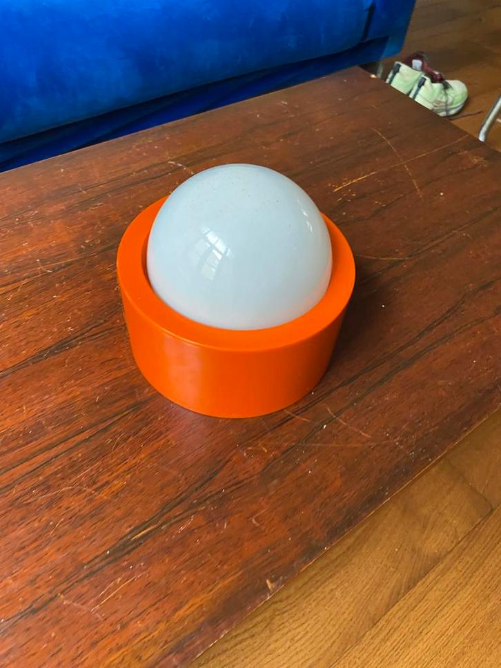 Vintage Oranje Plafondlamp, Huis en Inrichting, Lampen | Tafellampen, Gebruikt, Minder dan 50 cm, Kunststof, Ophalen of Verzenden