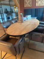 Houten eettafel met zwart  onderstel 230x115cm, Huis en Inrichting, Tafels | Eettafels, Ophalen, Gebruikt, 100 tot 150 cm, Eikenhout