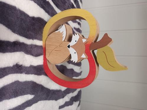 nieuw houten decoratie appel vos, Huis en Inrichting, Woonaccessoires | Overige, Nieuw, Ophalen of Verzenden