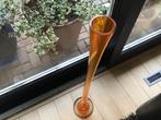 Mondgeblazen glazen vintage oranje vaas, 92 cm hoog., Oranje, Ophalen of Verzenden, 75 cm of meer, Glas
