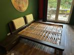 Luxe Hülsta designbed met lattenbodems, Ophalen, Bruin, Tweepersoons, 180 cm