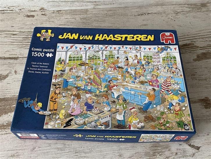 jan van haasteren - taarten toernooi 1500 stuks [s800], Hobby en Vrije tijd, Denksport en Puzzels, Zo goed als nieuw, 500 t/m 1500 stukjes