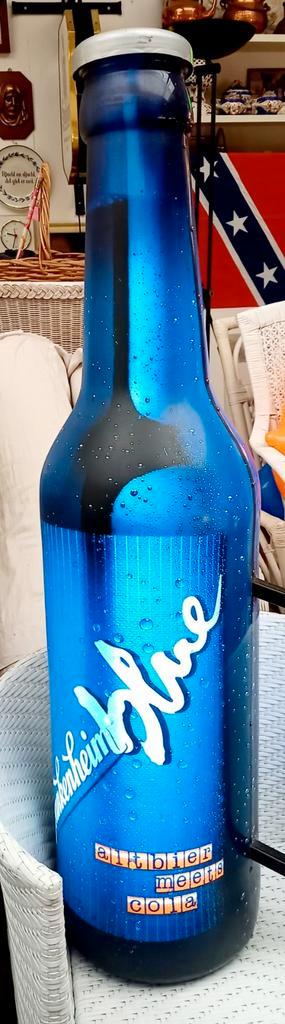 Unieke, X lichtreclame, lichtbak Frankenheim Blue bier, Verzamelen, Biermerken, Gebruikt, Overige typen, Overige merken, Ophalen
