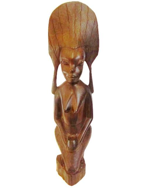 Afrikaans Beeld houtsoort "Macobe" beeld Naakt 40cm, 1958 gr, Antiek en Kunst, Curiosa en Brocante, Ophalen of Verzenden
