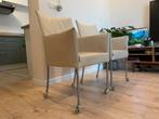 Bert plantagie eetkamerstoelen op wielen 2 stuks, Huis en Inrichting, Gebruikt, Twee, Wit, Design