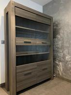 Vitrine kast, Huis en Inrichting, Kasten | Vitrinekasten, Ophalen, Met deur(en), 100 tot 150 cm, Zo goed als nieuw