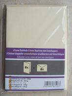 NIEUW 8 luxe crème KAARTEN dubbel ENVELOP rechthoekig papier, Ophalen of Verzenden, Nieuw