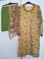 Beige groen salwar kameez Indiase Hindoestaanse punjabi pak, Overige typen, Beige, Ophalen of Verzenden, Zo goed als nieuw