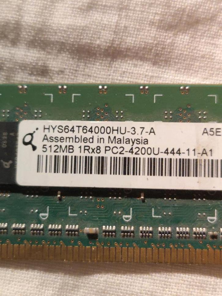 512MB DDR2 PC2-4200U RAM Geheugen, Computers en Software, RAM geheugen, Gebruikt, Desktop, DDR2, Ophalen of Verzenden