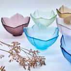 Vintage Glazen Kommen Set - Bloemvorm Jaren '80, Schaal, Ophalen of Verzenden, Overige vormen, Glas