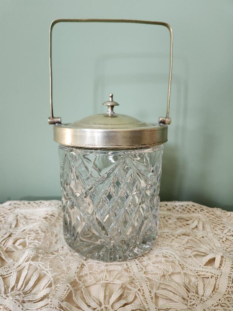 Glazen ijsemmer EPNS, Ophalen of Verzenden