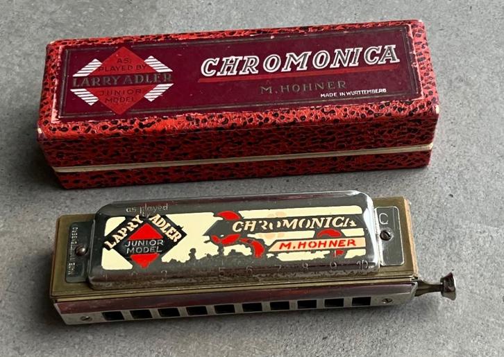 Vintage chromonica Hohner Larry Adler 256 C met doos, Muziek en Instrumenten, Blaasinstrumenten | Mondharmonica's, Gebruikt, Chromatisch
