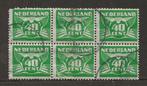 S- Ned. gest. 1941 nr.390 blokje van 6 zegels Vliegende duif, Postzegels en Munten, Postzegels | Nederland, Ophalen of Verzenden