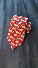 Hema zijden stropdas rood schapen Novelty, Hema, Ophalen of Verzenden, Met patroon, Gedragen