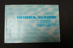 Honda XL600R 1986 motorcycle owner's manual XL600 R handbuch, Ophalen of Verzenden, Honda