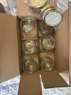 Glazen Potten Nieuw - Gouden Deksel - 12 Stuks, Ophalen, Nieuw