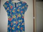 Lange blauwe jurk met bloemen, 40, Schmeinck (185), Maat 38/40 (M), Blauw, Ophalen of Verzenden, Zo goed als nieuw