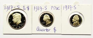 * 1987-S  - USA  - Half Dollar /Quarter Dollar/ Dime - UNC * beschikbaar voor biedingen