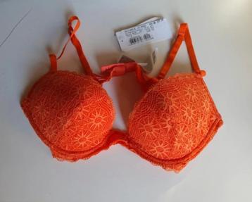 Nieuw - La Perla - oranje kanten push-up bh - 75C beschikbaar voor biedingen